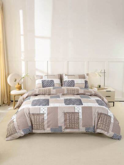 3 件套多色涤纶印花床上用品套装