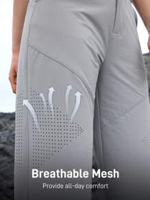 In My Nature 女士字母印花口袋直筒宽松休闲户外裤 - 灰色 - 查看 2