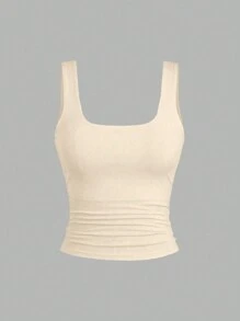 Sweetra Women's Loose Ruched Sleeveless Tank Top, Casual Daily Wear Graphic Tees Women Tops