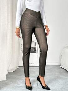 SHEIN Clasi Warm Thermal Lined Tights, Casual Daily Wear - Black - View 4