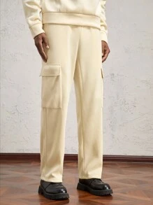 AKNOTIC Business Casual Pantalones rectos casuales de corte delgado de punto adecuados para uso diario para hombres