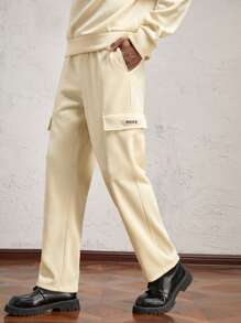 AKNOTIC Business Casual Pantalones rectos casuales de corte delgado de punto adecuados para uso diario para hombres