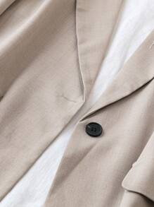 SHEIN LUNE Blazer léger à col montant, manches longues, avec rayures et patchwork pour femme