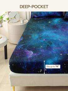 星空图案三件套床上用品（1张床单+2个枕套，不含被芯），柔软舒适 - 彩色 - 查看 8