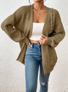 Chiquease Women's Solid Color Long Sleeve Casual Cardigan - Mustard Yellow - View 4