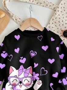 SHEIN 年轻女孩休闲舒适针织长袖运动衫，适合秋冬季 - 白色 - 查看 3