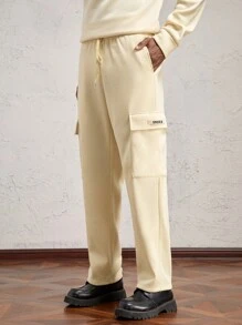 AKNOTIC Business Casual Pantalones rectos casuales de corte delgado de punto adecuados para uso diario para hombres