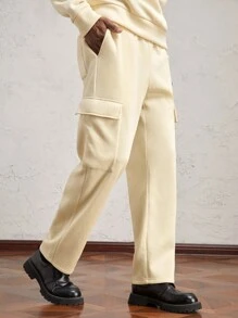 AKNOTIC Business Casual Pantalones rectos casuales de corte delgado de punto adecuados para uso diario para hombres
