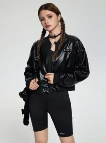 少女休闲黑色夹克和连体衣，秋季 - 黑色 - 查看 7