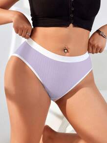 SHEIN 加大码弹性腰部透气运动三角裤