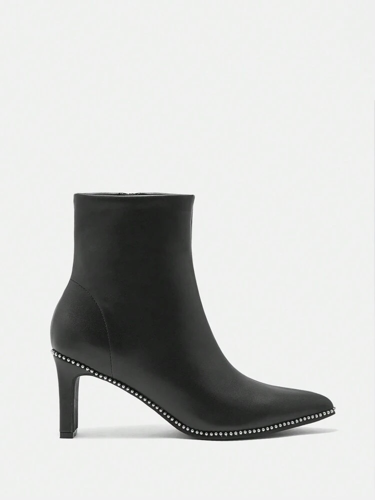 CUCCOO BIZCHIC Solid Color PU Leather Fashion High Heel Knee-High Boots For Christmas And New Year Holiday