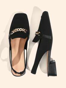 CUCCOO BASICS Casual Versatile Backstrap Flat Loafers Spring Shoes Spring Break Easter - Black - View 4