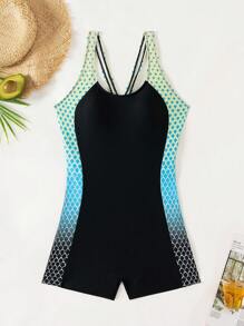 Swim SPRTY Quần short nữ hở lưng in họa tiết ombre, cúp không thể tháo rời - Nhiều màu - Xem 7