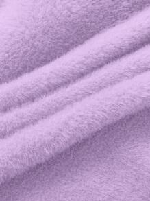 Franclia 高领加厚保暖修身毛衣，温暖冬季设计，长袖上衣，针织套头衫，秋季款 - 紫色 - 查看 6