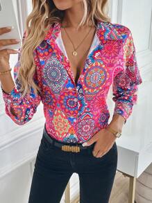 Chiquease Women's Long Sleeve Casual Shirt, Casual Wear For Outings And Commuting