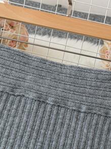 Chiquease Grey Maxi Fish Tail Skirt Knit Sweater Skirt For Women