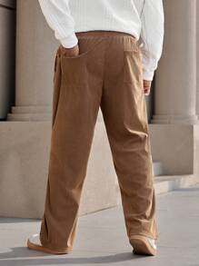 Manfinity CasualMax Quần dài đơn giản, giản dị, có túi trơn cỡ lớn cho nam - màu nâu - Xem 2