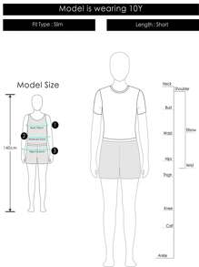 SHEIN 4pcs Holiday,Summer,TravelTween Girl Solid Color Simple Everyday Summer Top
