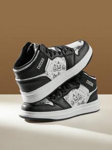 CUCCOO EASI Nuovi arrivi - Sneakers casual alla moda con blocchi di colore e lacci, Scarpe da donna a tema zucche di Ognissanti - Bianco e nero - Visualizzare 7