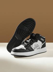 CUCCOO EASI Nuovi arrivi - Sneakers casual alla moda con blocchi di colore e lacci, Scarpe da donna a tema zucche di Ognissanti - Bianco e nero - Visualizzare 9