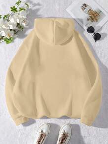 EMERY ROSE Sudadera con capucha con cordón estampado con letras "Esta mamá de perro lleva su corazón en la manga" y estampado de leopardo y huella de perro, para mujer talla grande