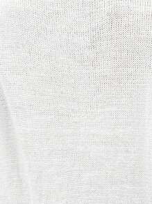 EMERY ROSE Chevron Pattern Pointelle Knit Sweater - White - View 7