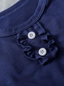 2 Stücke/Set Elegantes klassisches blaues & weißes Blumen Volant Hose Latzhose und Jumpsuit Outfit für Baby Mädchen, weicher & bequemer Stoff, super für Outdoor-Tragen