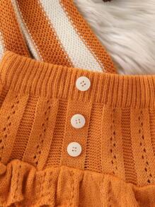 2pcs/Set Newborn Baby Girls Pumpkin Sweater Cardigan And Bubble Pants Fashion Casual Outfit For Halloween
