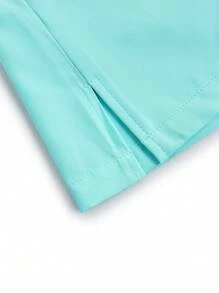 TaskEZ Women's V-Neck Short Sleeve Contrast Color Double Pockets Fashionable Casual Scrub Tops Nurse/Doctor Work Uniforms Top, Health Check Surgical Uniforms Top For Women Solid Colors Pet Grooming Work Uniforms Scrub Tops Nutritionist Work Short Sleeves Lab Work Top, Multi-Pockets Functional Work Functional Women's Top Can Be Worn On Christmas - Mint Blue - View 6