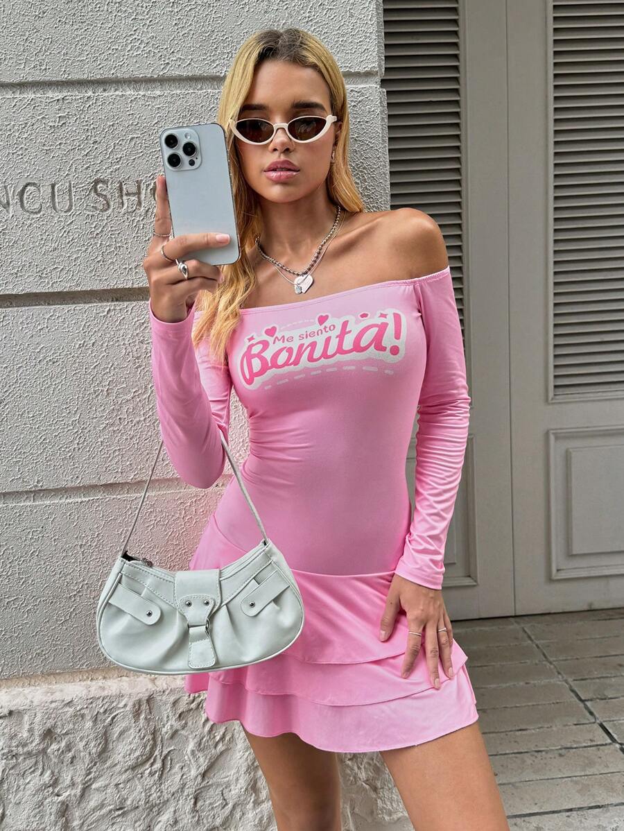 JV Designs Vestito lungo con maniche a volant e orlo a volant, sexy ed elegante, per donna, adatto per vacanze, feste, occasioni speciali, compleanni, primavera, spiaggia, festival, Ibiza, ballo di fine anno, abbigliamento occidentale - Rosa - Visualizzare 1