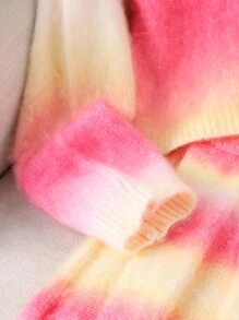 SHEIN Tween Girl Casual Ombre Cardigan And Skirt 2-Piece Set, Autumn/Winter - Multicolor - View 6