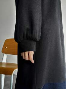 FRIFUL Women Patchwork Color Block Midi Dress,Fall Clothes - Black - View 7