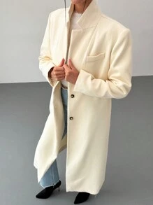 Aloruh 女式纯色休闲夹克，秋季 - 杏色 - 查看 4