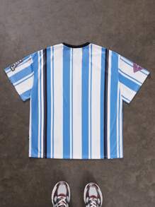 Manfinity VCAY Men's Loose Fit Digital Print Crew Neck Short Sleeve T-Shirt, Suitable For Summer - Multicolor - View 2