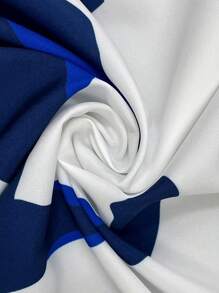 SHEIN LUNE Plus Size Allover Print Short Sleeve Long Casual Outerwear - Multicolor - View 6