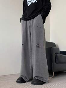 Manfinity Hypemode Quần Jeans Baggy Rộng rãi, Thoải mái, Màu xám nhạt cho Nam - Màu xám đen - Xem 3