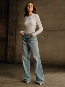 Anewsta 女士优雅花卉装饰针织毛衣、高端时尚别致衬衫