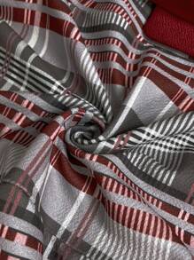 SHEIN Clasi Women's Red Color Block Plaid Lapel Blazer - Multicolor - View 7