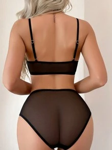 SHEIN 2件套女士网状性感内衣套装