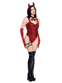 ROMWE Costum Cosplay cu paiete cu stea cu cinci colțuri