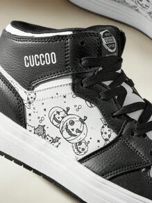 CUCCOO EASI Nuovi arrivi - Sneakers casual alla moda con blocchi di colore e lacci, Scarpe da donna a tema zucche di Ognissanti - Bianco e nero - Visualizzare 8