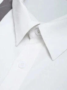 Manfinity Homme Áo sơ mi nam dài tay họa tiết sọc và chữ thời trang đô thị nhiều màu sắc xuân hè, dành cho chồng, cho mùa thu - Nhiều màu - Xem 4