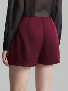 Ontre Bộ đồ vest nữ 2 món, áo khoác Angora dáng rộng màu đỏ và chân váy midi, trang phục công sở thanh lịch - Gỗ đỏ - Xem 8