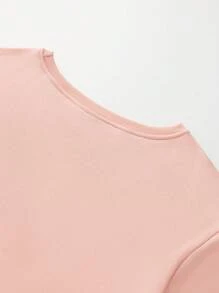 Calvaya 大码女式圣诞卫衣，圣诞老人印花套头衫，休闲圆领长袖宽松卫衣，秋季款 - 粉色 - 查看 4