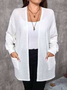 EMERY ROSE 秋季大码女式白色夹克 - 白色 - 查看 4