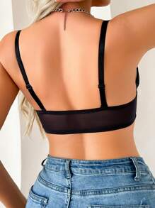 Front Closure, Balcony Cup, Comfort, Lift Up, Removable Strap Women Bra - Black - View 2