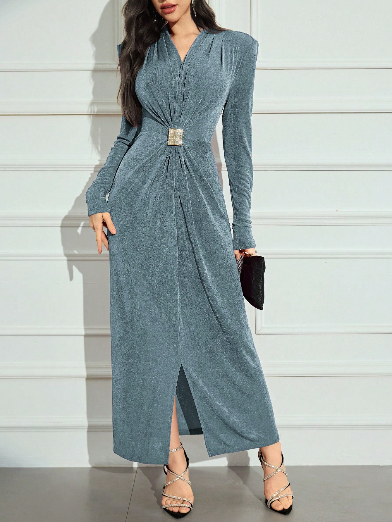 Modelyn فستان طويل أنيق بتصميم ماكسي للسهرات، طويل...