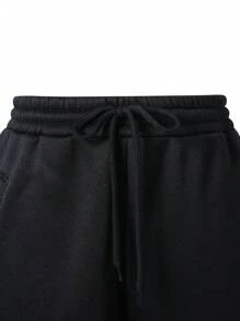 SHEIN Teen Girls  Casual Loose Waist Drawstring Long Sweatpants, Warm Thick Suitable For Daily Wear,