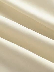 SHEIN Unity 大码短袖腰带孔眼系带连衣裙 - 杏色 - 查看 4