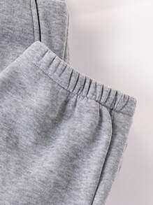 2pcs/Set Casual Knit Joggers For Teenage Girls, Basic Solid Style, Autumn/Winter - Multicolor - View 4